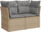 vidaXL - Tuinbank - 2-zits - met - kussens - poly - rattan - beige
