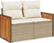 vidaXL - Tuinbank - 2-zits - met - kussens - poly - rattan - beige