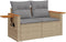 vidaXL - Tuinbank - 2-zits - met - kussens - poly - rattan - beige