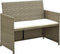 vidaXL - Tuinbank - 2-zits - met - kussens - poly - rattan - beige
