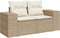 vidaXL - Tuinbank - 2-zits - met - kussens - poly - rattan - beige