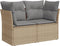 vidaXL - Tuinbank - 2-zits - met - kussens - poly - rattan - beige