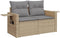 vidaXL - Tuinbank - 2-zits - met - kussens - poly - rattan - beige