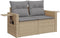 vidaXL - Tuinbank - 2-zits - met - kussens - poly - rattan - beige