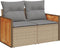 vidaXL - Tuinbank - 2-zits - met - kussens - poly - rattan - beige