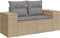 vidaXL - Tuinbank - 2-zits - met - kussens - poly - rattan - beige