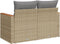 vidaXL - Tuinbank - 2-zits - met - kussens - poly - rattan - beige