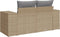 vidaXL - Tuinbank - 2-zits - met - kussens - poly - rattan - beige