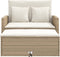 vidaXL - Tuinbank - 2-zits - met - kussens - poly - rattan - beige