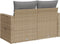 vidaXL - Tuinbank - 2-zits - met - kussens - poly - rattan - beige