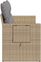 vidaXL - Tuinbank - 2-zits - met - kussens - poly - rattan - beige