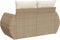 vidaXL - Tuinbank - 2-zits - met - kussens - poly - rattan - beige