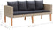 vidaXL - Tuinbank - 2-zits - met - kussens - poly - rattan - beige