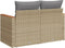 vidaXL - Tuinbank - 2-zits - met - kussens - poly - rattan - beige