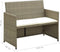 vidaXL - Tuinbank - 2-zits - met - kussens - poly - rattan - beige
