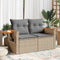 vidaXL - Tuinbank - 2-zits - met - kussens - poly - rattan - beige