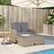 vidaXL - Tuinbank - 2-zits - met - kussens - poly - rattan - beige