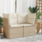 vidaXL - Tuinbank - 2-zits - met - kussens - poly - rattan - beige
