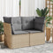 vidaXL - Tuinbank - 2-zits - met - kussens - poly - rattan - beige