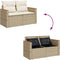 vidaXL - Tuinbank - 2-zits - met - kussens - poly - rattan - beige