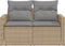 vidaXL - Tuinbank - 2-zits - met - kussens - poly - rattan - beige