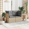 vidaXL - Tuinbank - 2-zits - met - kussens - poly - rattan - beige