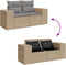vidaXL - Tuinbank - 2-zits - met - kussens - poly - rattan - beige