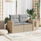 vidaXL - Tuinbank - 2-zits - met - kussens - poly - rattan - beige