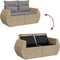 vidaXL - Tuinbank - 2-zits - met - kussens - poly - rattan - beige