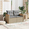 vidaXL - Tuinbank - 2-zits - met - kussens - poly - rattan - beige