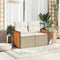vidaXL - Tuinbank - 2-zits - met - kussens - poly - rattan - beige