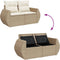vidaXL - Tuinbank - 2-zits - met - kussens - poly - rattan - beige