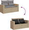 vidaXL - Tuinbank - 2-zits - met - kussens - poly - rattan - beige