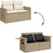 vidaXL - Tuinbank - 2-zits - met - kussens - poly - rattan - beige