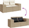 vidaXL - Tuinbank - 2-zits - met - kussens - poly - rattan - beige