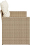 vidaXL - Tuinbank - 2-zits - met - kussens - poly - rattan - beige