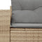 vidaXL - Tuinbank - 2-zits - met - kussens - poly - rattan - beige