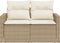 vidaXL - Tuinbank - 2-zits - met - kussens - poly - rattan - beige