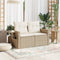 vidaXL - Tuinbank - 2-zits - met - kussens - poly - rattan - beige