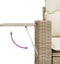 vidaXL - Tuinbank - 2-zits - met - kussens - poly - rattan - beige