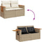 vidaXL - Tuinbank - 2-zits - met - kussens - poly - rattan - beige
