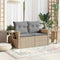 vidaXL - Tuinbank - 2-zits - met - kussens - poly - rattan - beige
