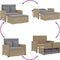 vidaXL - Tuinbank - 2-zits - met - kussens - poly - rattan - beige