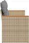 vidaXL - Tuinbank - 2-zits - met - kussens - poly - rattan - beige