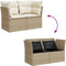 vidaXL - Tuinbank - 2-zits - met - kussens - poly - rattan - beige