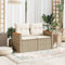 vidaXL - Tuinbank - 2-zits - met - kussens - poly - rattan - beige