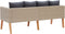 vidaXL - Tuinbank - 2-zits - met - kussens - poly - rattan - beige