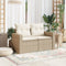 vidaXL - Tuinbank - 2-zits - met - kussens - poly - rattan - beige