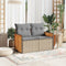 vidaXL - Tuinbank - 2-zits - met - kussens - poly - rattan - beige