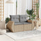 vidaXL - Tuinbank - 2-zits - met - kussens - poly - rattan - beige